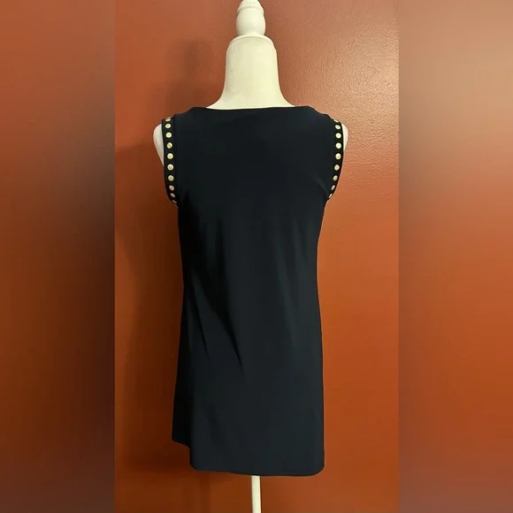 Joseph Ribkoff Black Sleeveless Tunic with Gold Accents - Picture 2 of 4